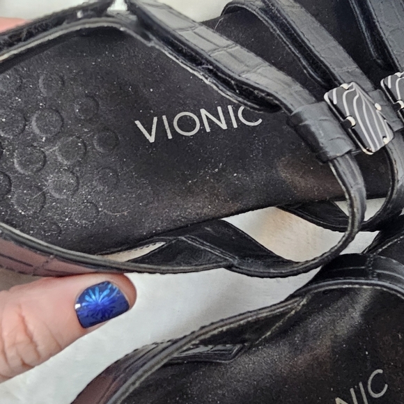 Vionic Womens Rest Amber Backstrap Adjustable Sandal Black Croc Size 6 - Picture 3 of 9